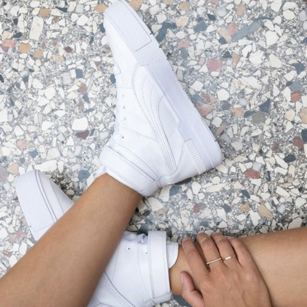 PUMA White Sneakers - Womens Carina Mid